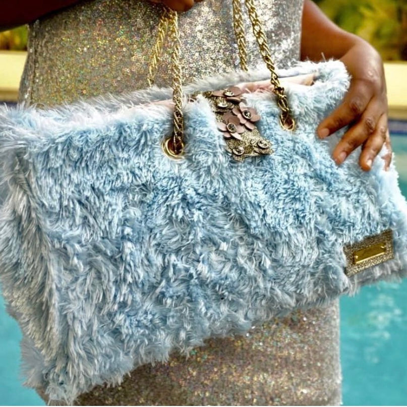 Fairy Floss Cotton Candy Luxury Glam Handbag